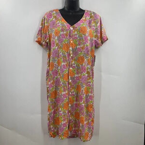 BP‎ Be Proud By Retro Flower Print Gender Inclusive Dress Pink Floral SZ XS NWT